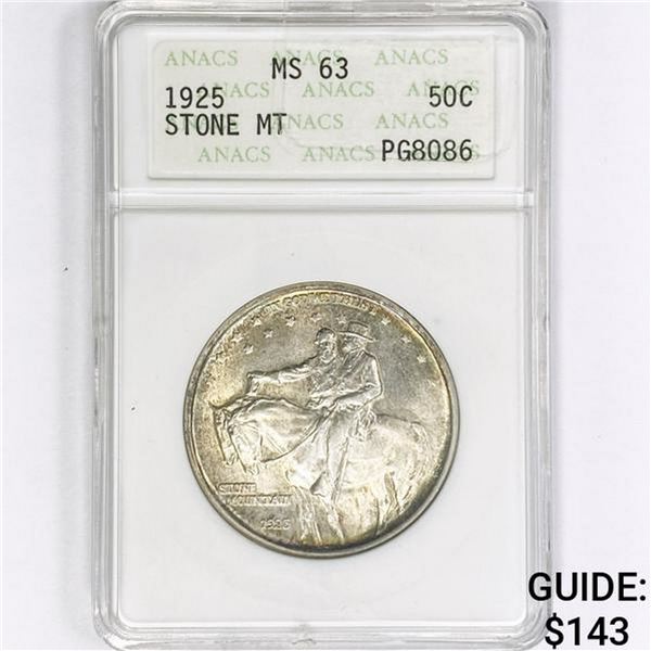 1925 Stone Mountain Half Dollar ANACS MS63