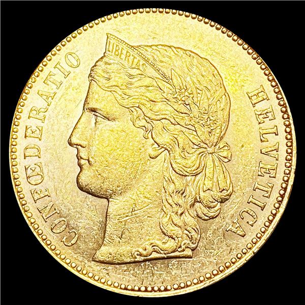1893-B Swiss .1867oz Gold 20 Francs UNCIRCULATED