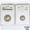 Image 1 : 1943, 1962 Set (2) Washingto 25C, Mercury 10C  PF,