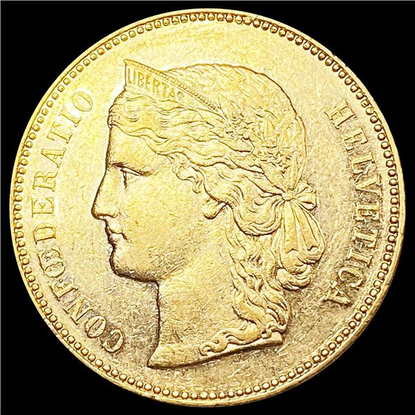 1896-B Swiss .1867oz Gold 20 Francs UNCIRCULATED