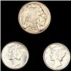 Image 1 : (3) Varied US SILV Coinage (1913, 1936, 1941-S) U