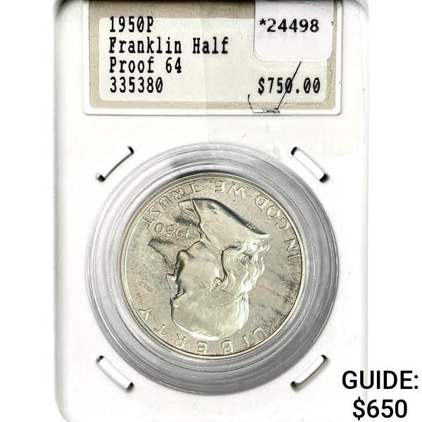 1950P Franklin Half Dollar HTI Proof64