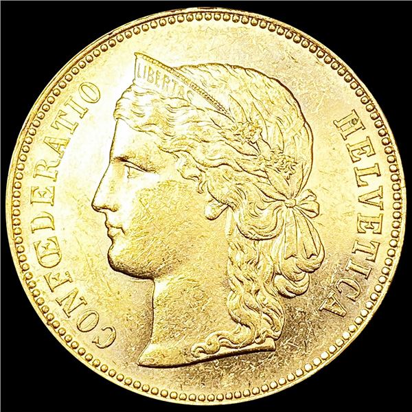 1893-B Swiss .1867oz Gold 20 Francs UNCIRCULATED