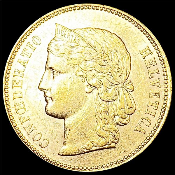 1889-B Swiss .1867oz Gold 20 Francs UNCIRCULATED