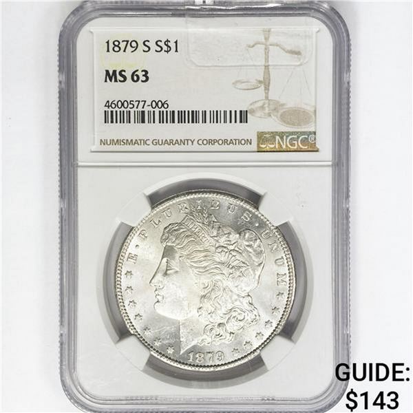 1879-S Morgan Silver Dollar NGC MS63