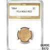 Image 1 : 1864 Two Cent Piece PGA MS63 RED