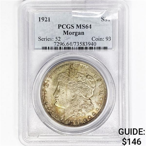 1921 Morgan Silver Dollar PCGS MS64