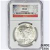 Image 1 : 1924 Silver Peace Dollar NGC MS63