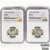 Image 1 : 1942 Set (2) Jefferson Nickel Cents NGC MS67