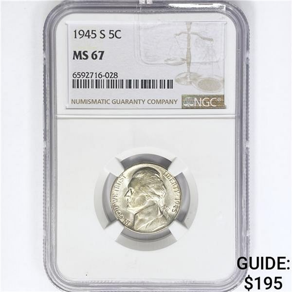 1945-S Jefferson Nickel NGC MS67