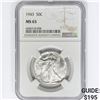 Image 1 : 1943 Walking Liberty Half Dollar NGC MS65