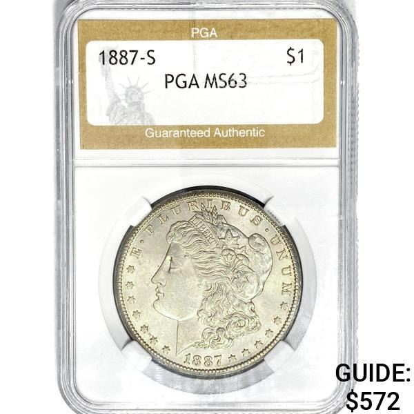 1887-S Morgan Silver Dollar PGA MS63