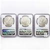 Image 2 : 1921 Set (3) Morgan Silver Dollar NGC MS63