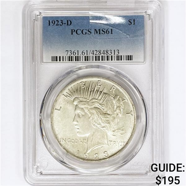 1923-D Silver Peace Dollar PCGS MS61