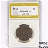Image 1 : 1842 Large Cent PGA MS63+ Large Date
