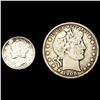 Image 1 : (2) Varied US SILV Coinage (1908-O, 1927) UNCIRCU