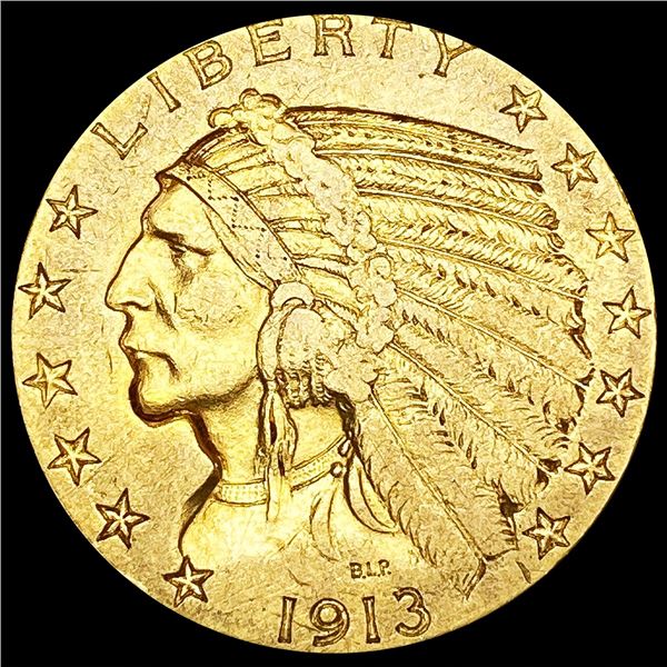 1913-S $5 Gold Half Eagle LIGHTLY CIRCULATED