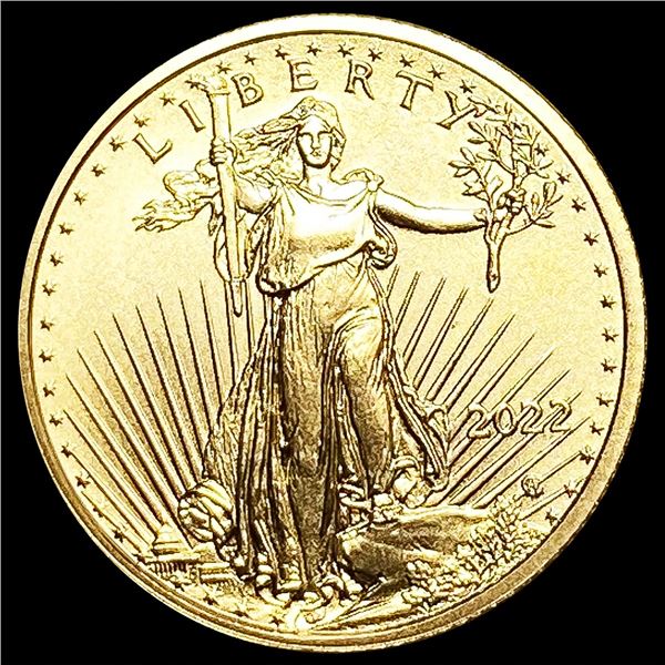 2022 1/10oz Gold $5 Eagle SUPERB GEM BU