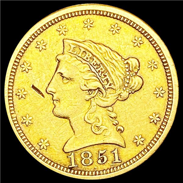 1851-O $2.50 Gold Quarter Eagle LIGHTLY CIRCULATED