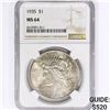 Image 1 : 1935 Silver Peace Dollar NGC MS64