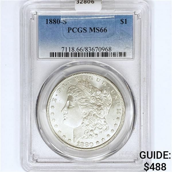 1880-S Morgan Silver Dollar PCGS MS66