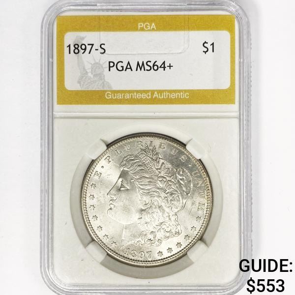 1897-S Morgan Silver Dollar PGA MS64+