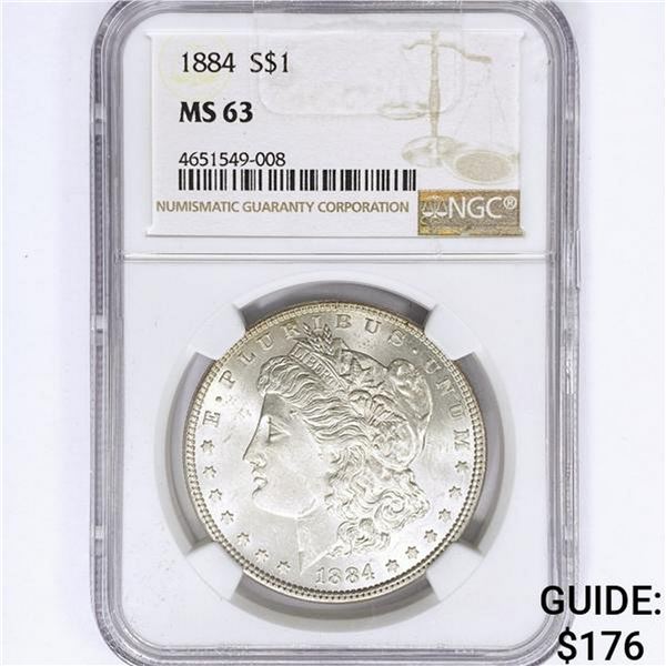 1884 Morgan Silver Dollar NGC MS63