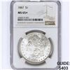 Image 1 : 1887 Morgan Silver Dollar NGC MS65+