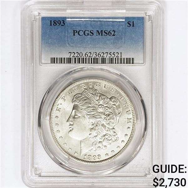 1893 Morgan Silver Dollar PCGS MS62