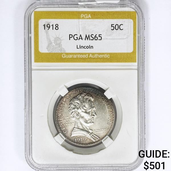 1918 50C Lincoln PGA MS65