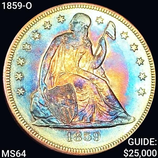 1859-O Seated Liberty Dollar NEAR GEM BU