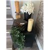 Image 1 : Assortment of Home Decor (Artificial Plants, Candles, and More!)