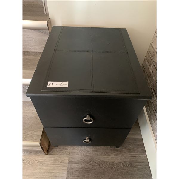 Black Wooden Side Table (22"H X 16"W X 19"D)