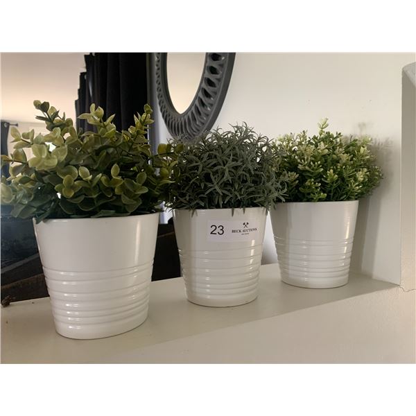 3 x Potted Artificial Plants