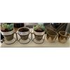 Image 1 : 5 x Ceramic Flower Pots - Two Include Artificial Plants