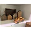 Image 1 : Small Wooden Car, Houses, and Serving Tray