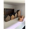 Image 2 : Small Wooden Car, Houses, and Serving Tray
