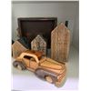 Image 4 : Small Wooden Car, Houses, and Serving Tray