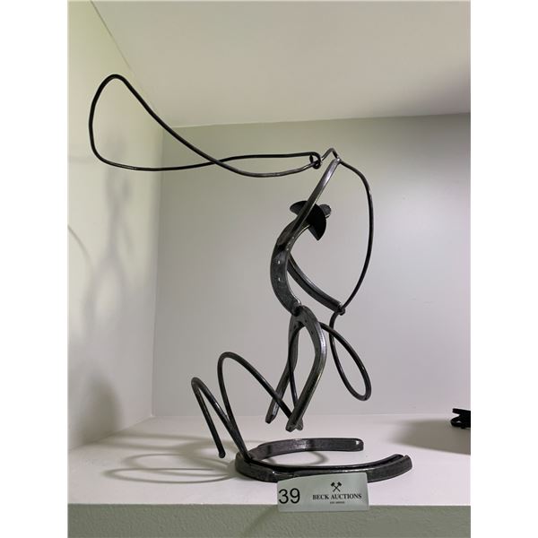 Unique Horseshoe Cowboy Decoration (15"H)