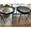 Image 2 : 2 x Circular Metal Side Tables (21"H x 17.5" Diameter)