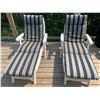 Image 1 : 2 x Vinyl Patio Lounge Chairs w/ Cushions