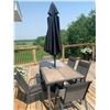Image 2 : Patio Table w/ Umbrella and 5 x Chairs