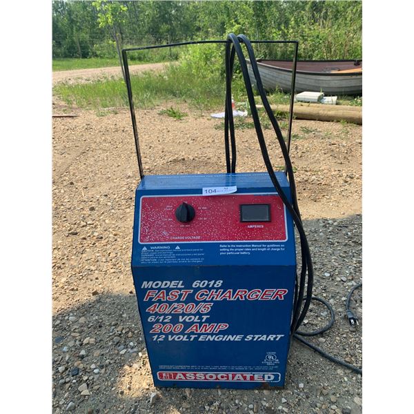 Associated Fast Charger 40/20/5; 6/12 Volt; 200 AMP; 12 Volt Engine Start (Model 6018)