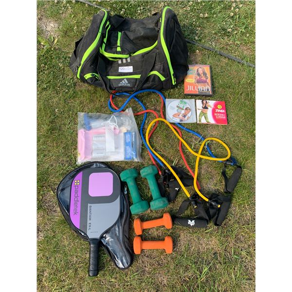 Assortment of Exercise Equipment - Dumbbells, Resistance Bands, and More!