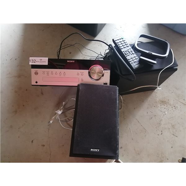 Sony Home Audio System (CMT-SBT100) and 2 x Sony Speaker Systems (SS-SBT100)