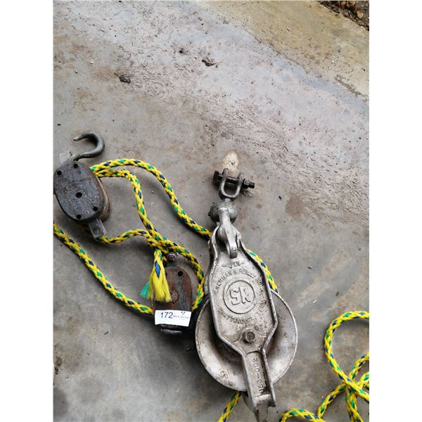 Snatch Block and Wooden Blocks and Tackle