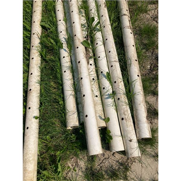 50 Feet Wheeping Tile Pipe With Sock - 12 Pieces 3 Inch Perferated Drain Piper