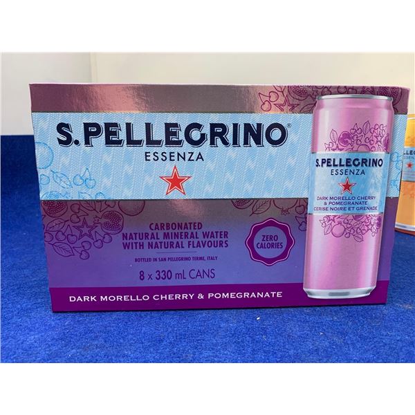S. Pellegrino Carbonated Natural Mineral Water-Dark Morello Cherry & Pomegranate Beverage (8 x 330ml