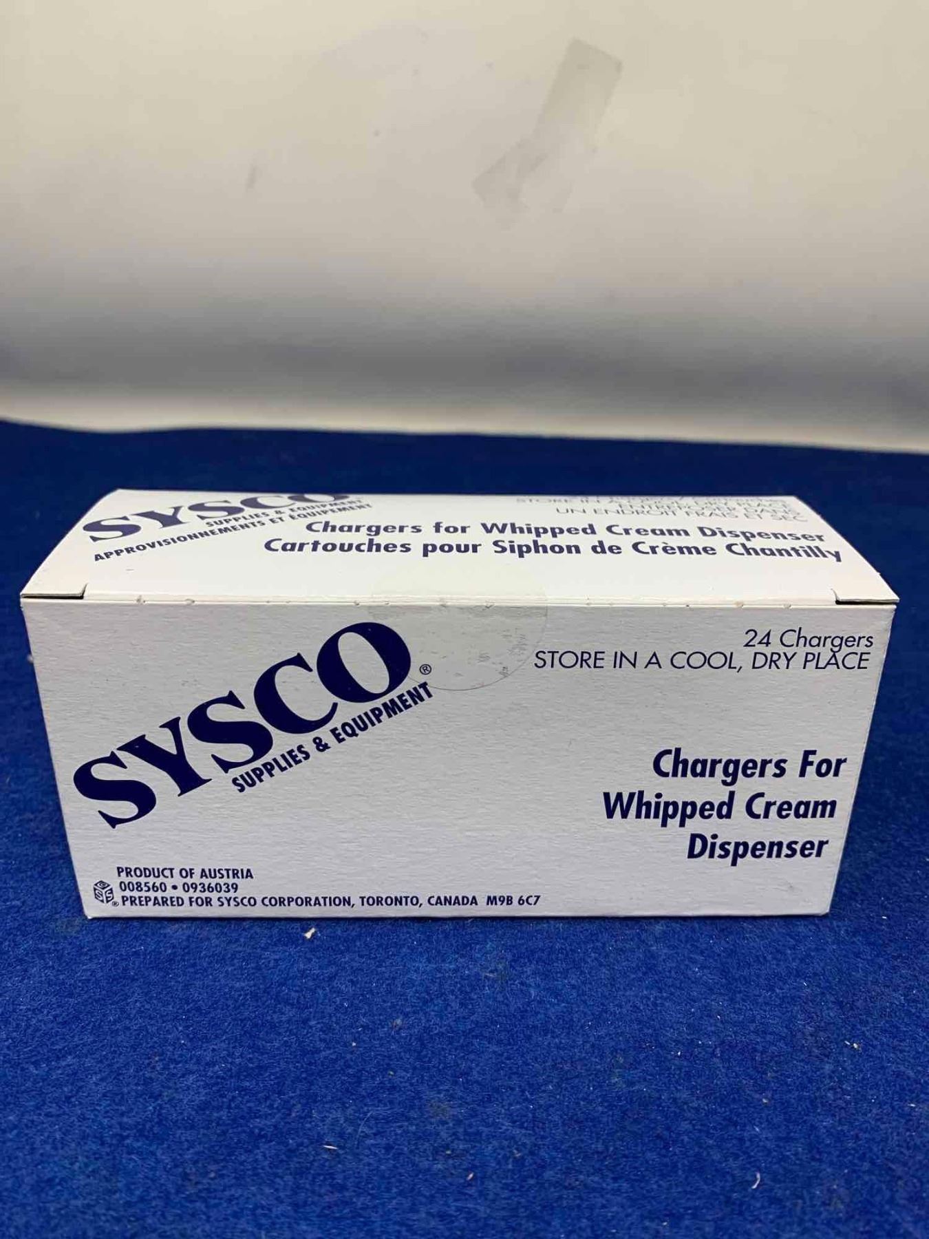 Sysco Chargers for Whipped Cream Dispenser (24 chargers)