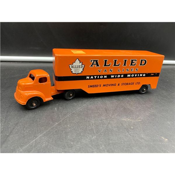 1950s Orange Metal Moving Truck MCM Toy